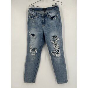 Women’s Judy Blue Distressed Boyfriend Fit Jeans Blue Size 9 / 29
